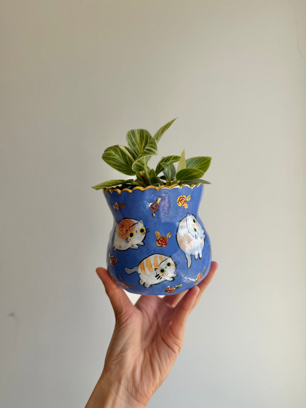 Blue Chubby Cat Parade Planter — image 2, photo 2 of 9