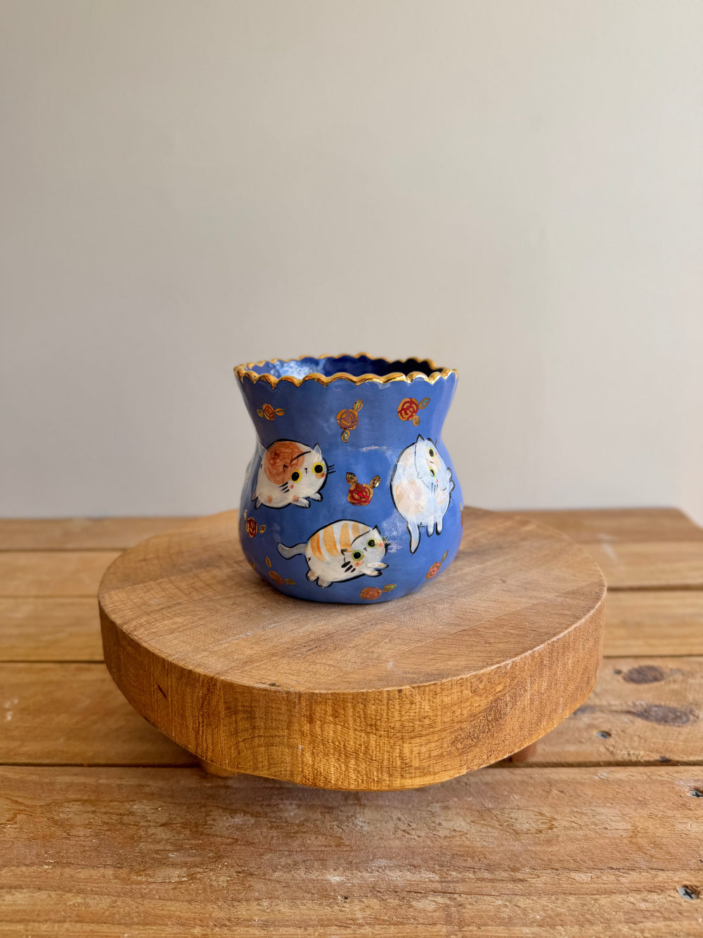 Blue Chubby Cat Parade Planter — image 5, photo 5 of 9