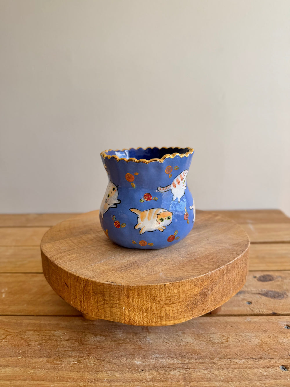 Blue Chubby Cat Parade Planter — image 6, photo 6 of 9