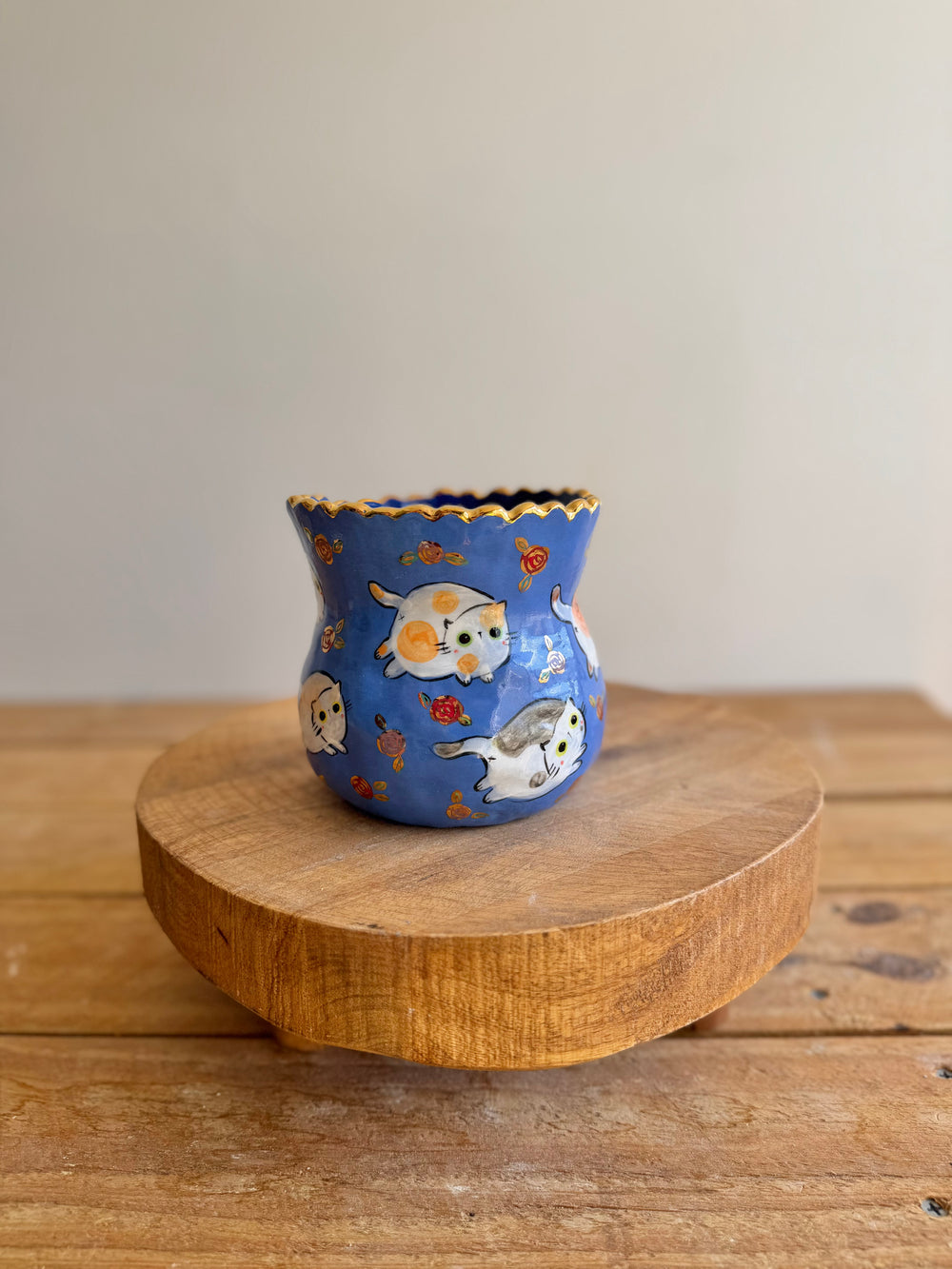 Blue Chubby Cat Parade Planter — image 8, photo 8 of 9