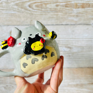 TOTORO MUG with bee mug and bee friends