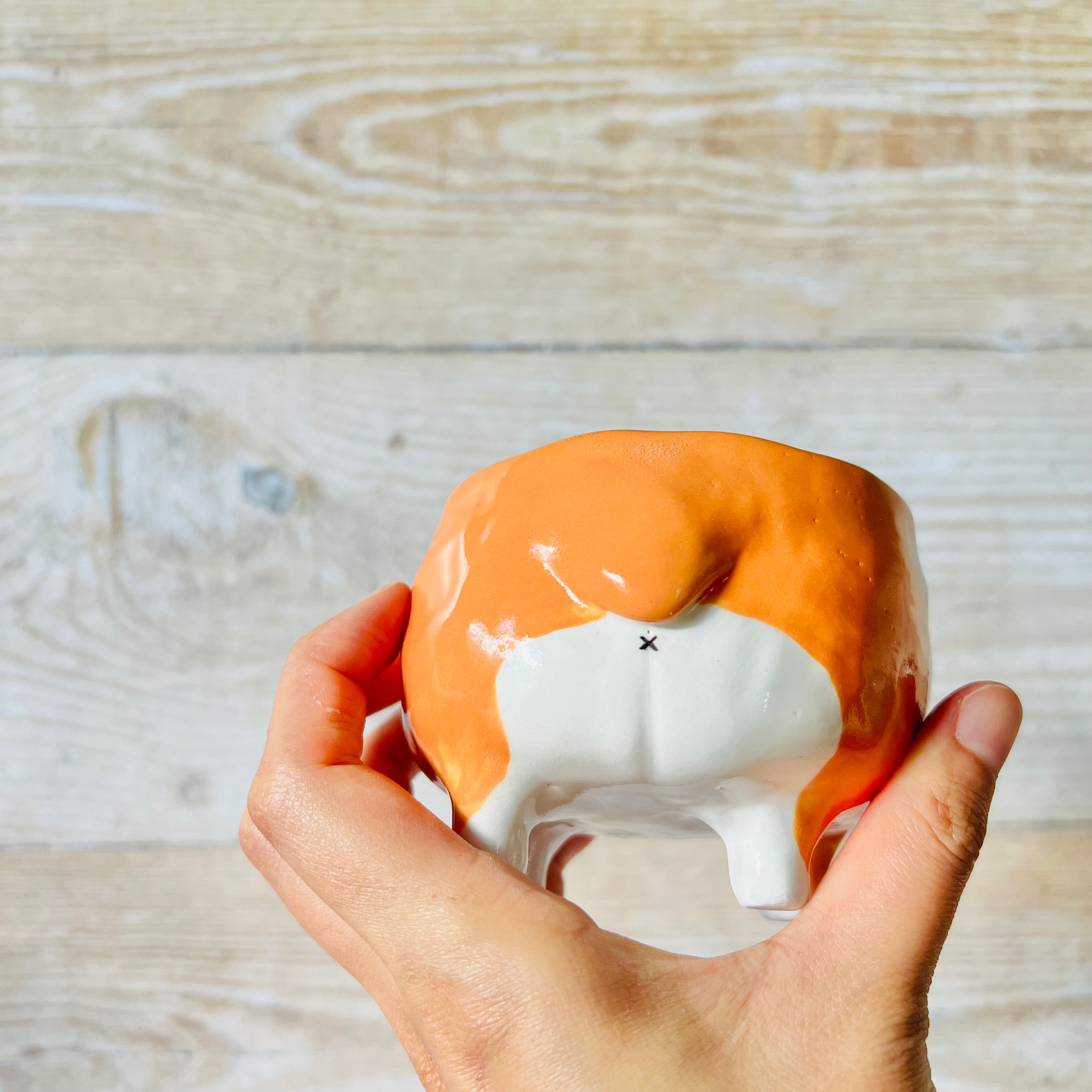 Leggy Flowery CORGI BOWL with Corgi babies