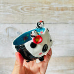 Leggy Flowery PANDA BOWL with panda babies