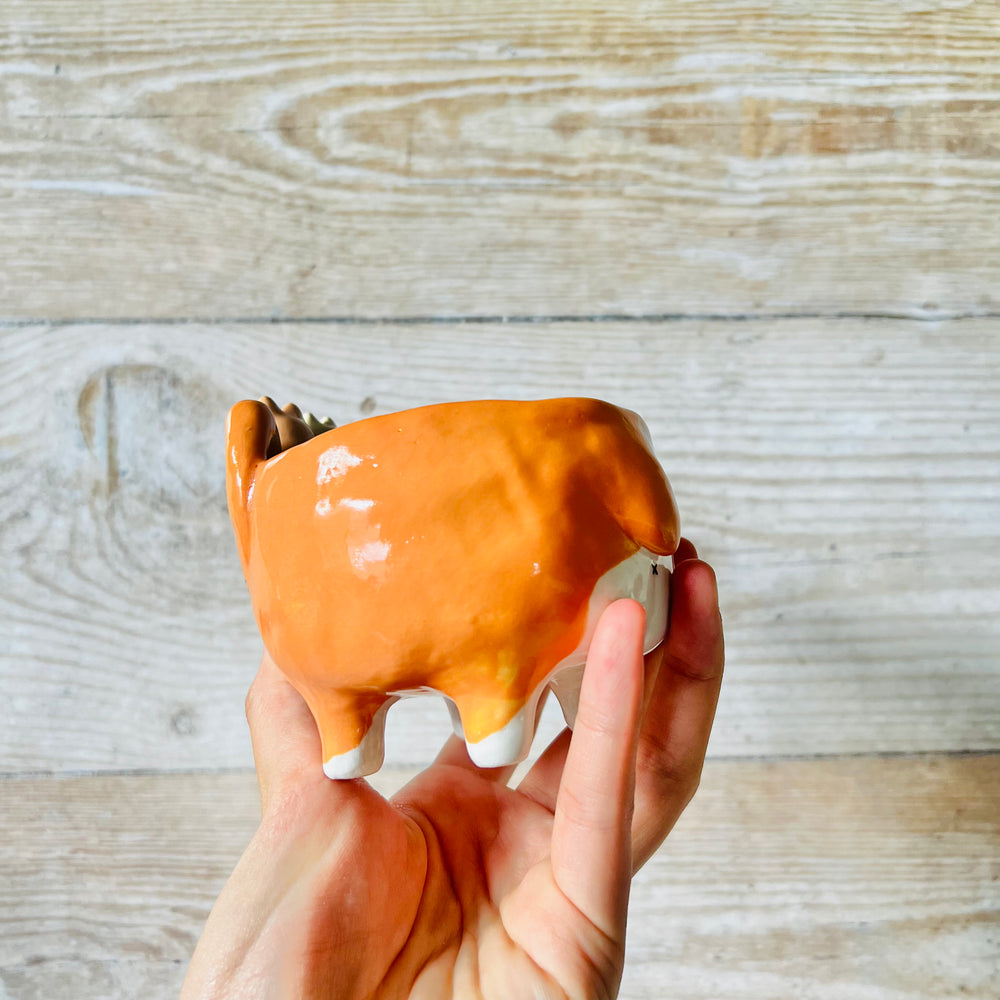 Leggy Flowery CORGI BOWL with Corgi babies, photo 3 of 9