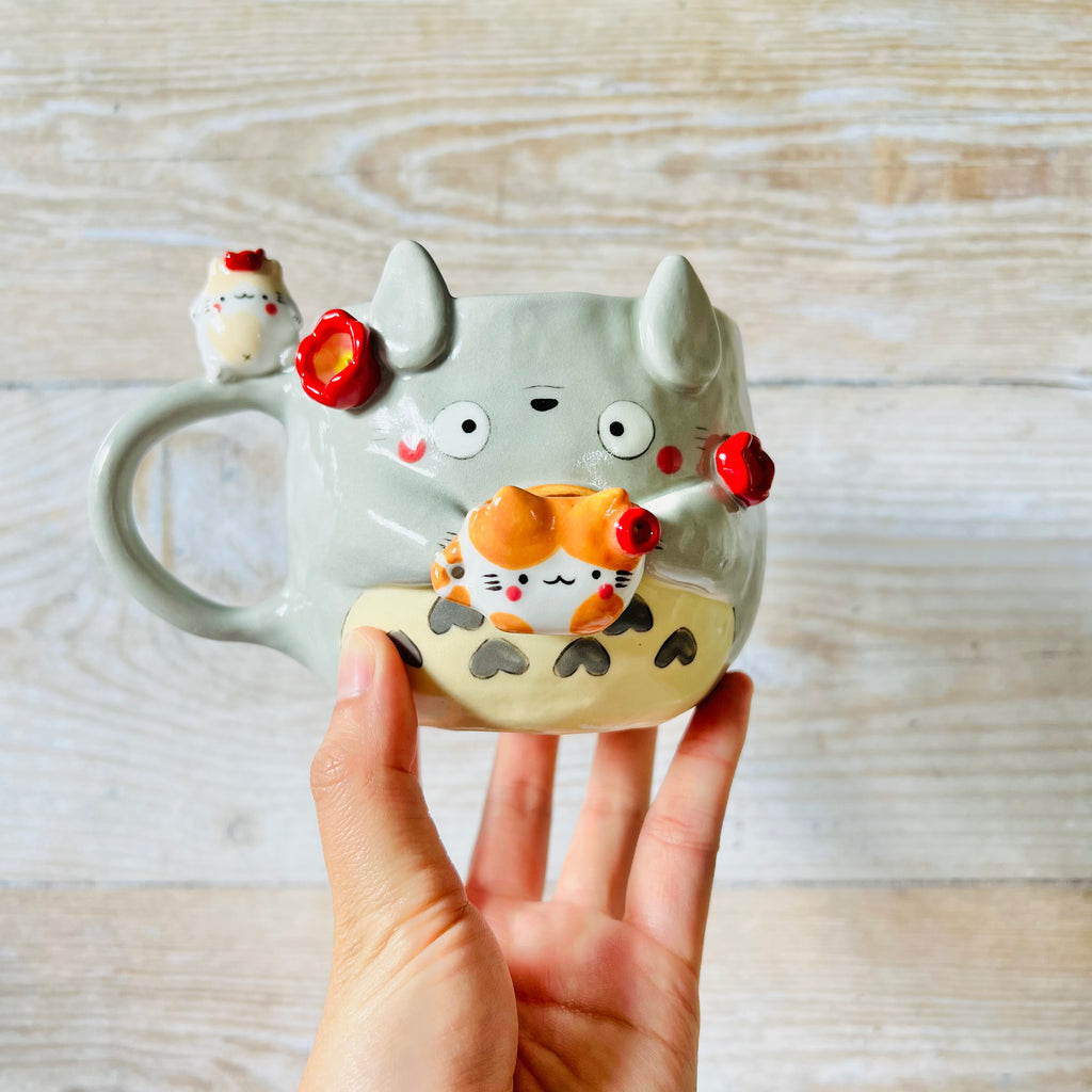 TOTORO MUG with cat mug friends