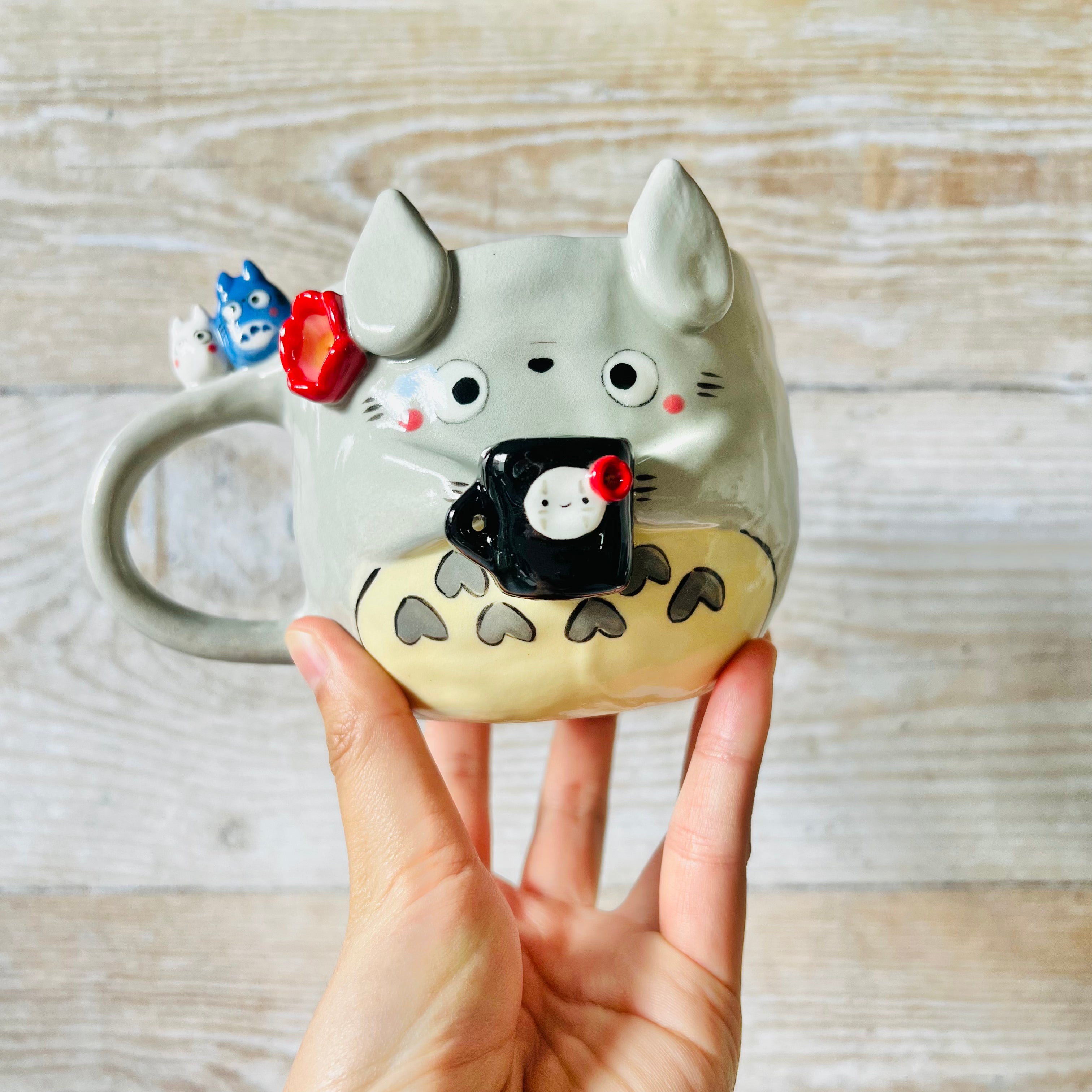 TOTORO MUG with No Face mug and Chibi Totoro friends