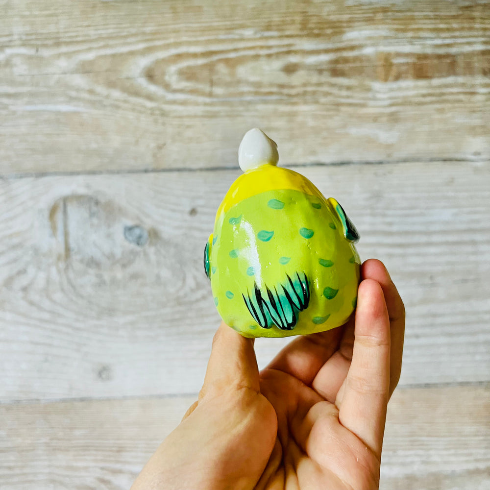Green and Yellow Budgie Dumpling Head, photo 6 of 7