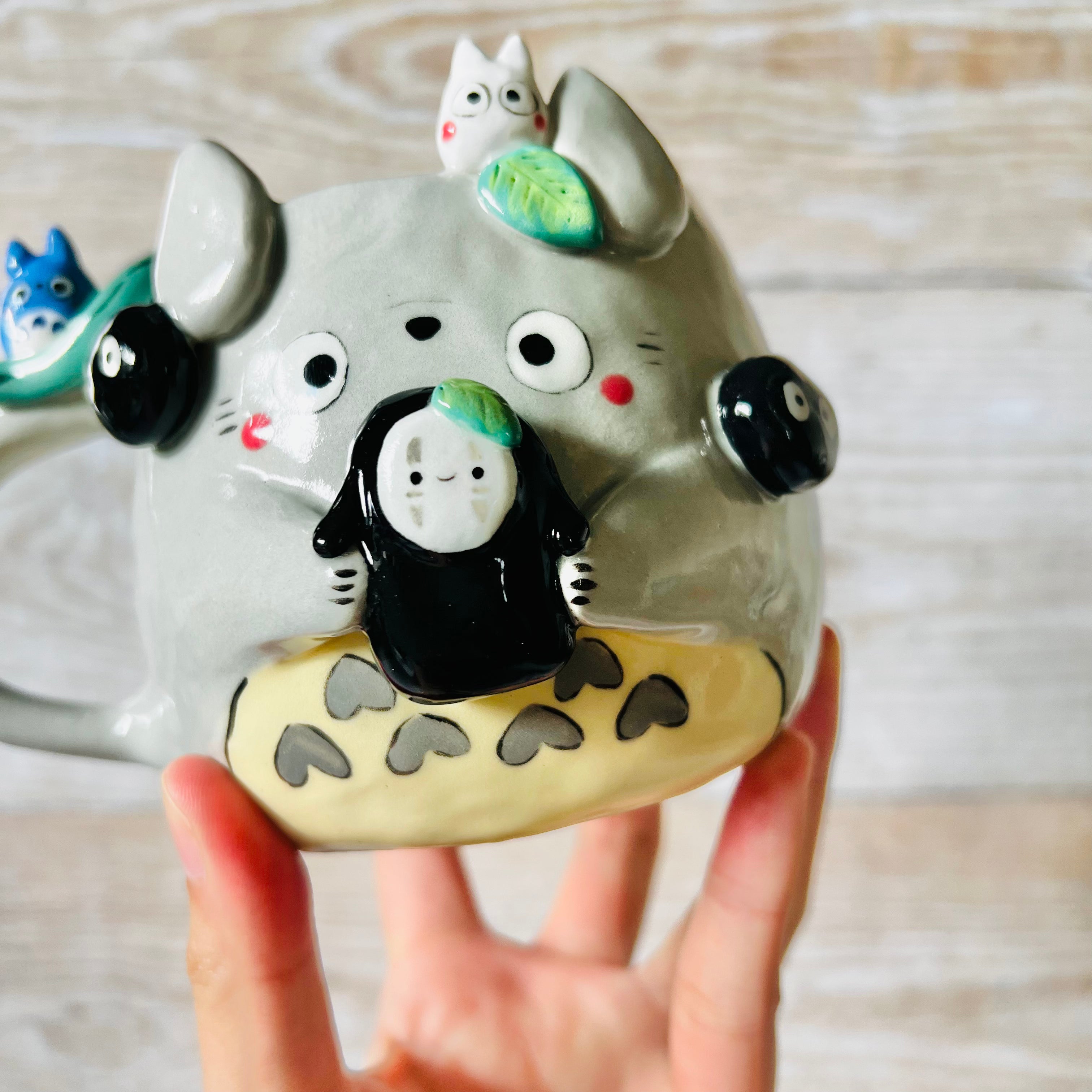 TOTORO MUG with No Face and Chibi Totoro friends