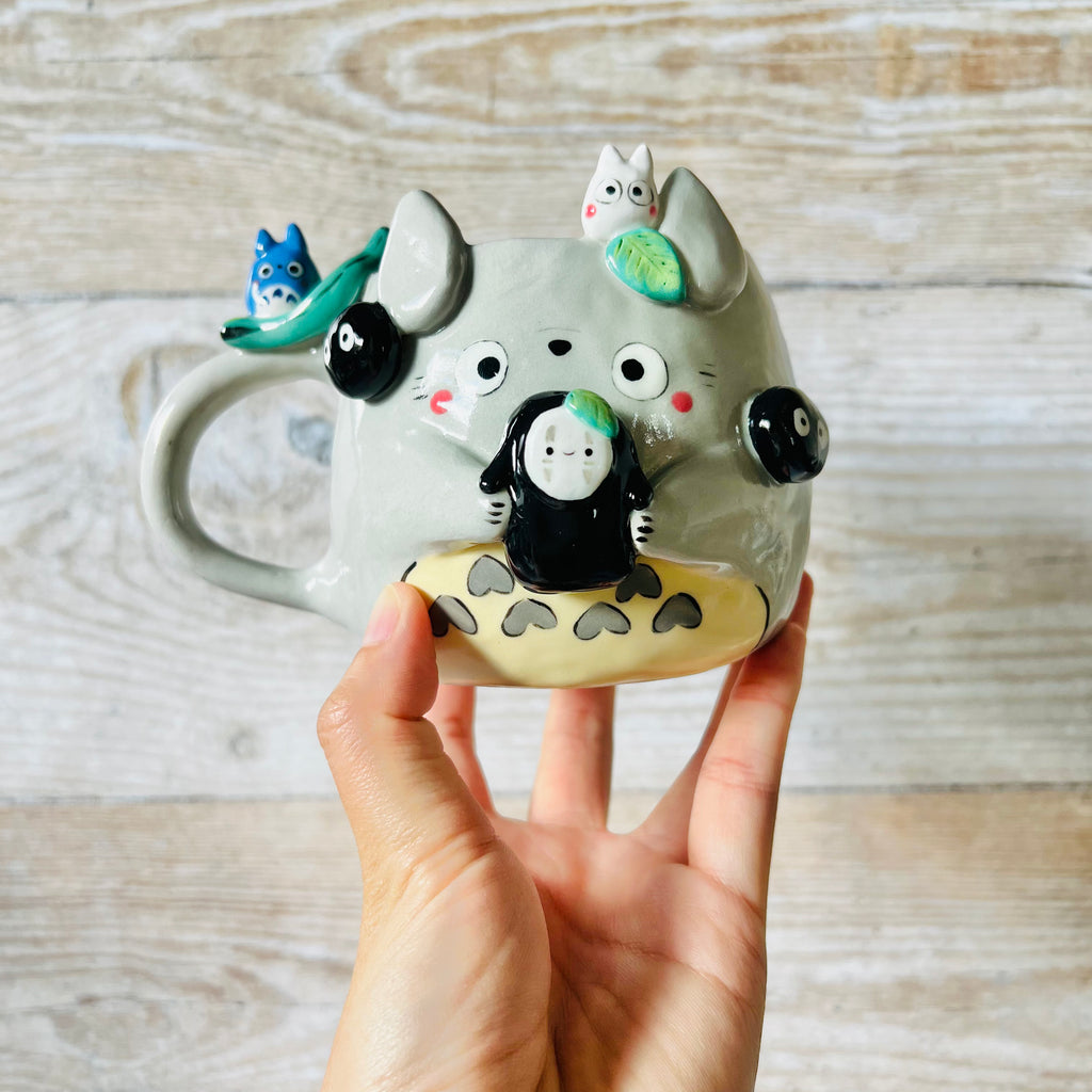 TOTORO MUG with No Face and Chibi Totoro friends