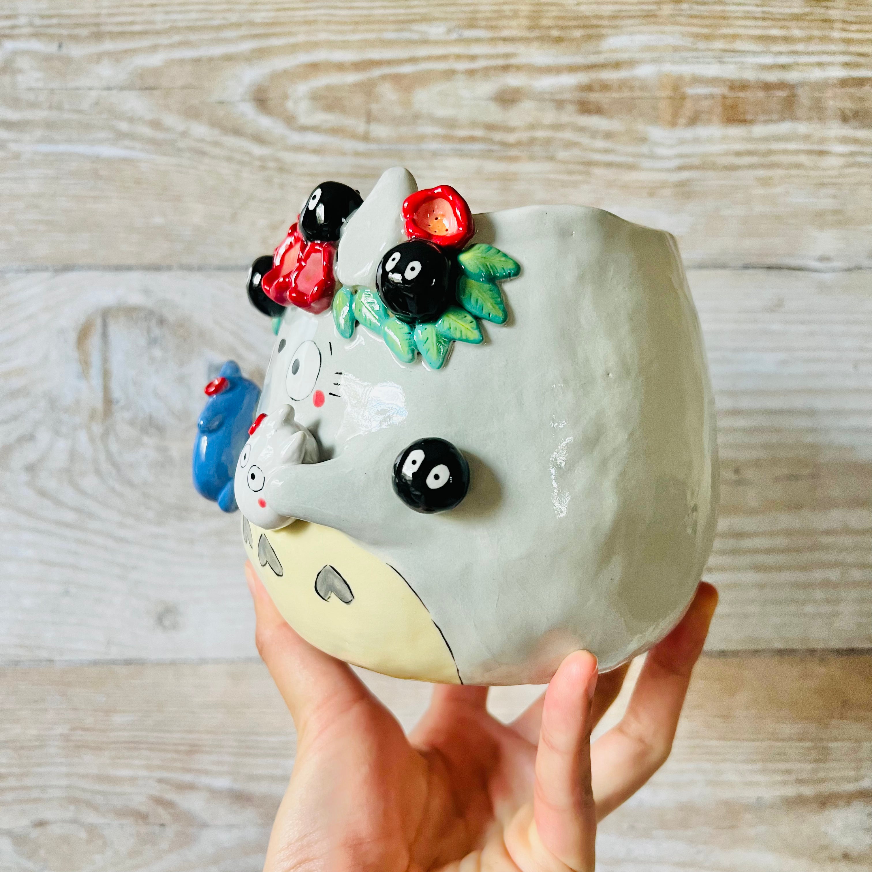 Flower crown Totoro Pot with Totoro friends