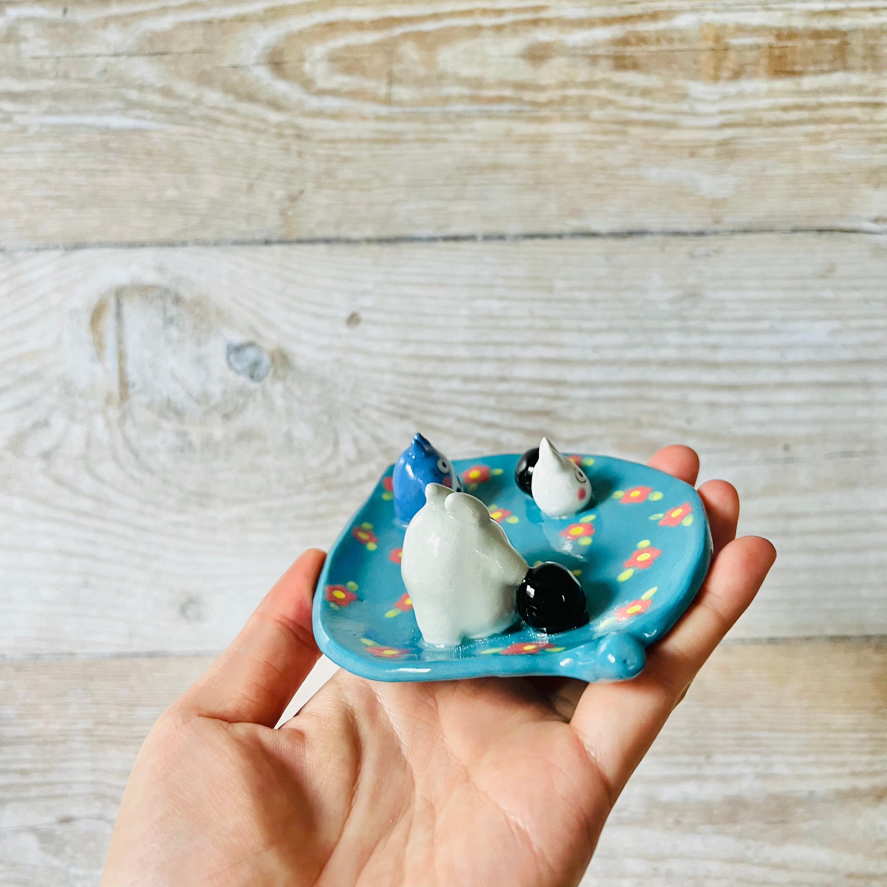 Flowery Leaf Totoro trinket dish