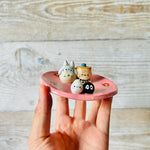 Pink Flowery Totoro and friends trinket dish