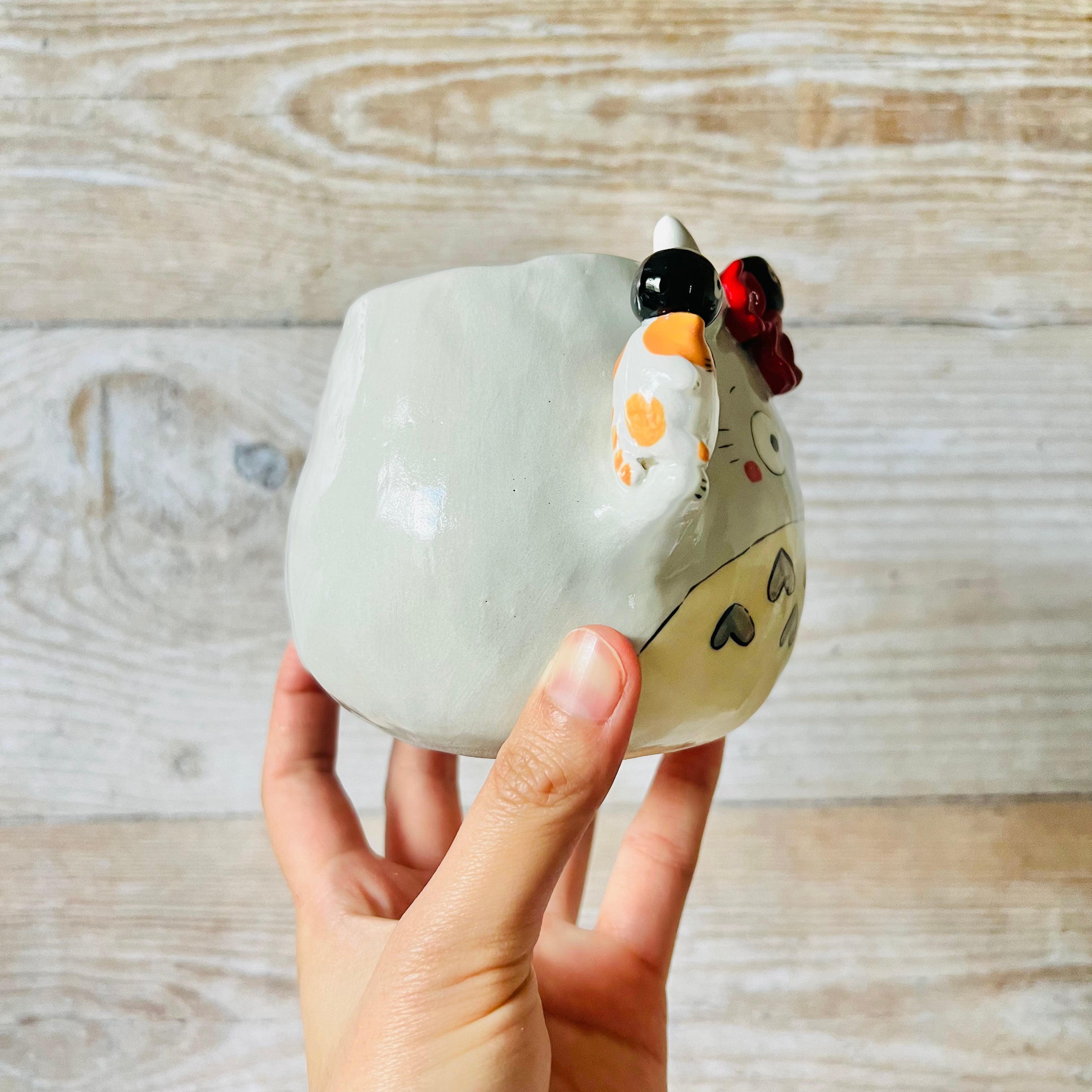 TOTORO POT with cat and soot sprite friends