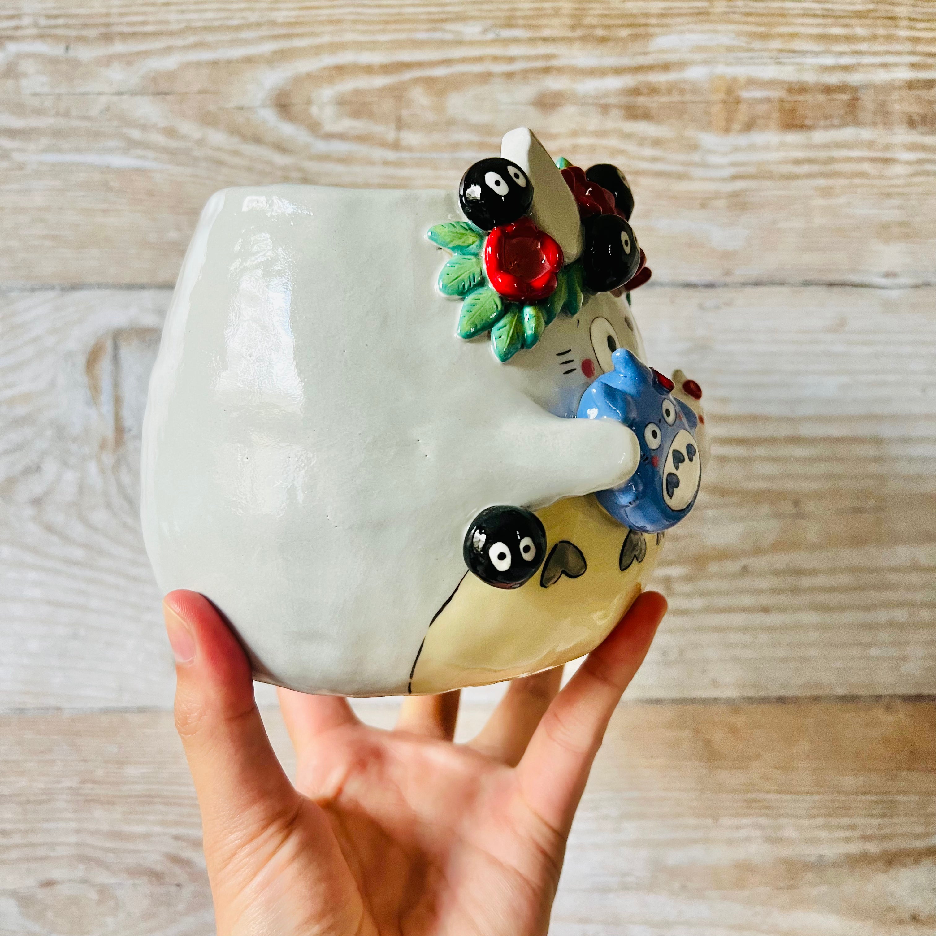 Flower crown Totoro Pot with Totoro friends