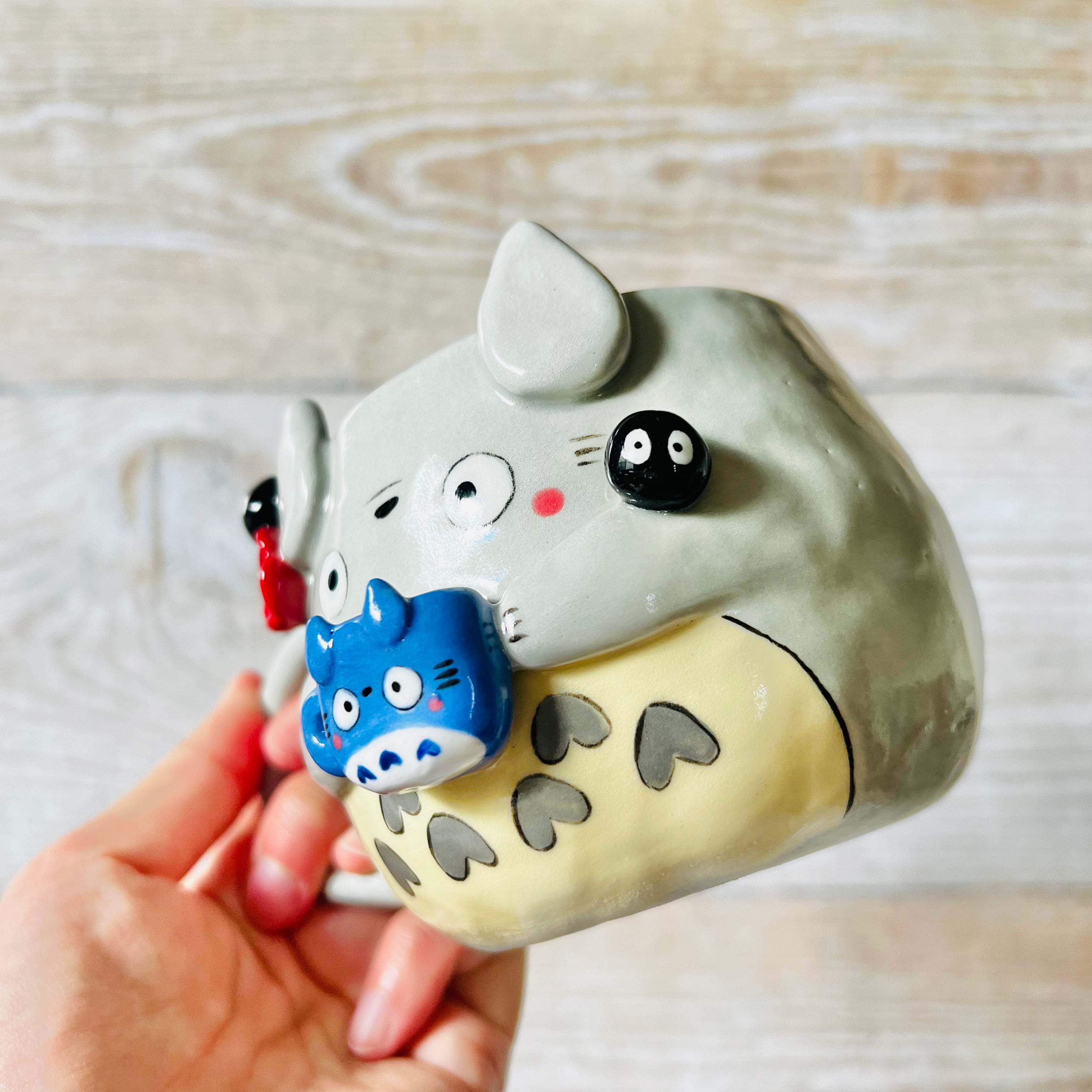 TOTORO MUG with Chibi Totoro and soot sprite friends