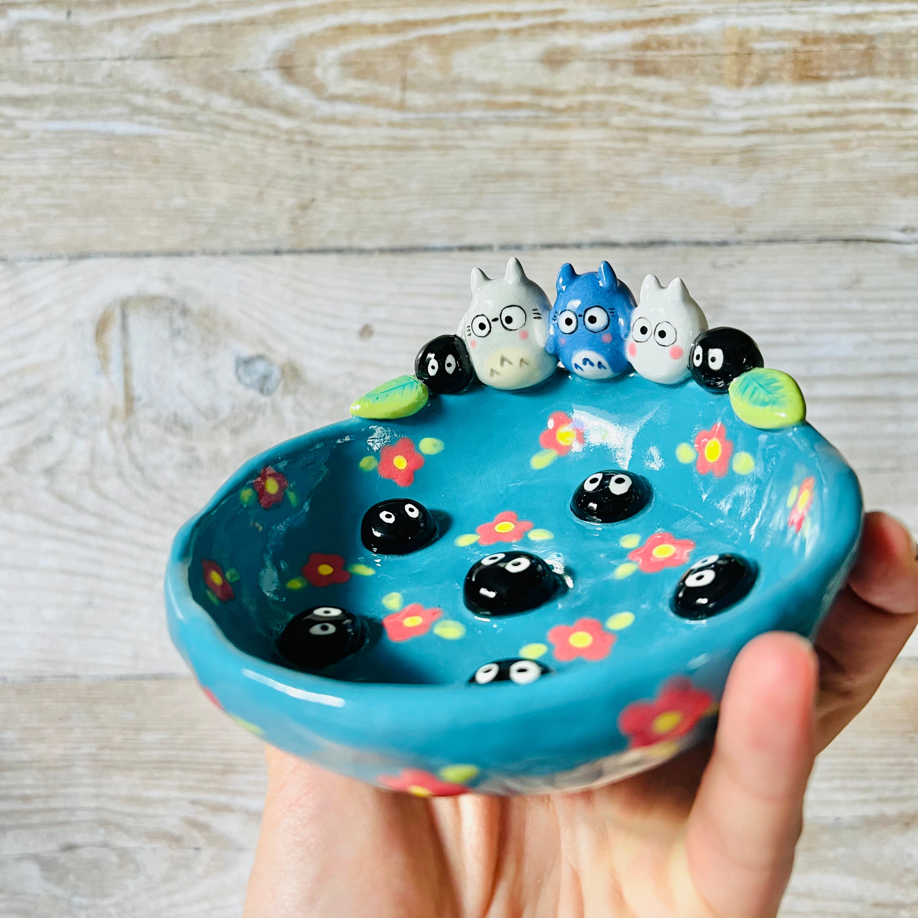 Flowery Totoro themed trinket dish