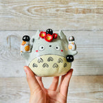 TOTORO POT with cat and soot sprite friends