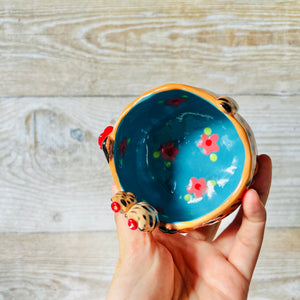 Leggy flowery TIGER BOWL with tiger babies