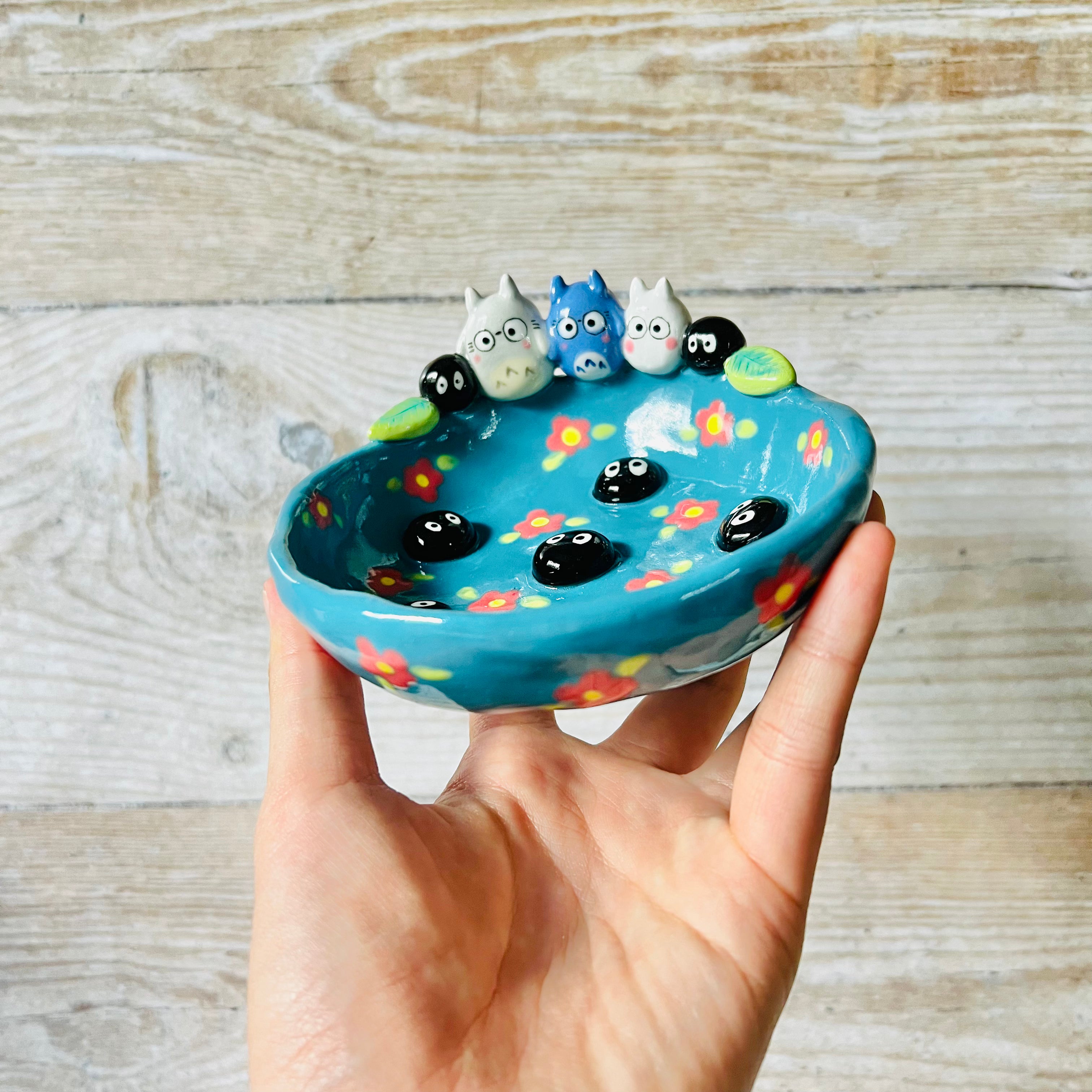 Flowery Totoro themed trinket dish