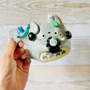 TOTORO MUG with No Face and Chibi Totoro friends