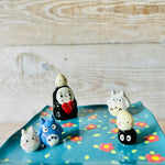 Green flowery square No Face and Totoro trinket dish