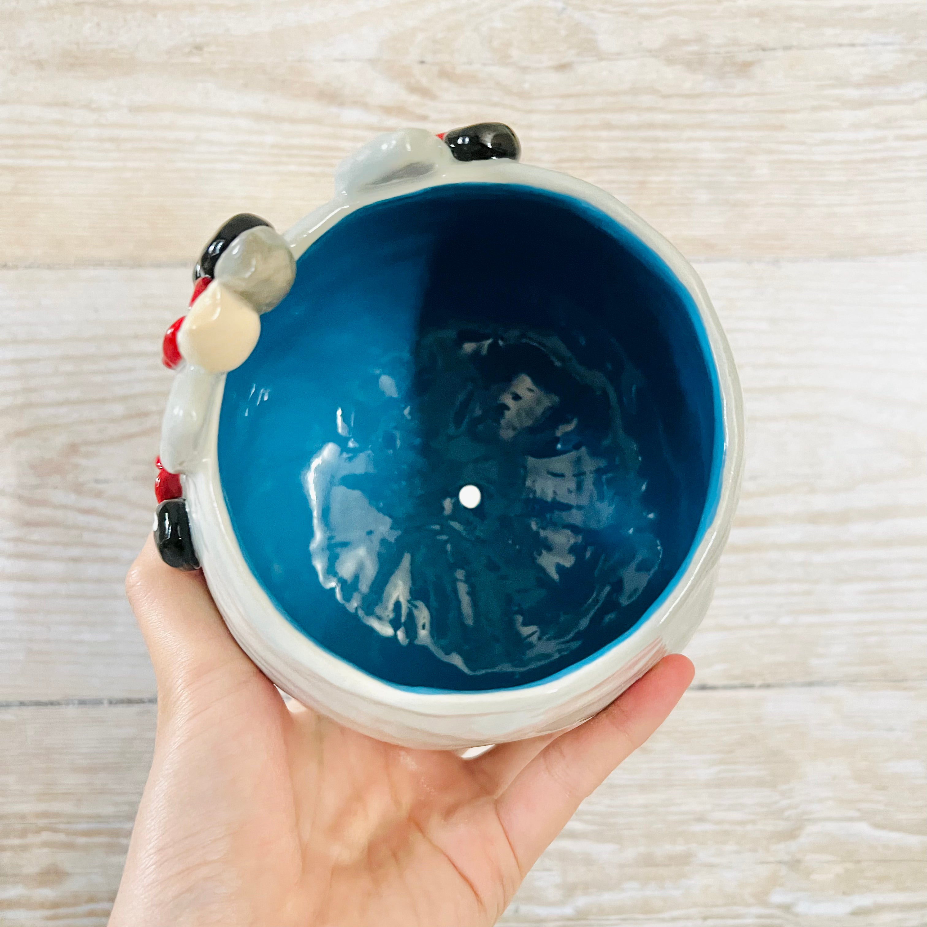 Totoro Pot with cat and soot sprite friends