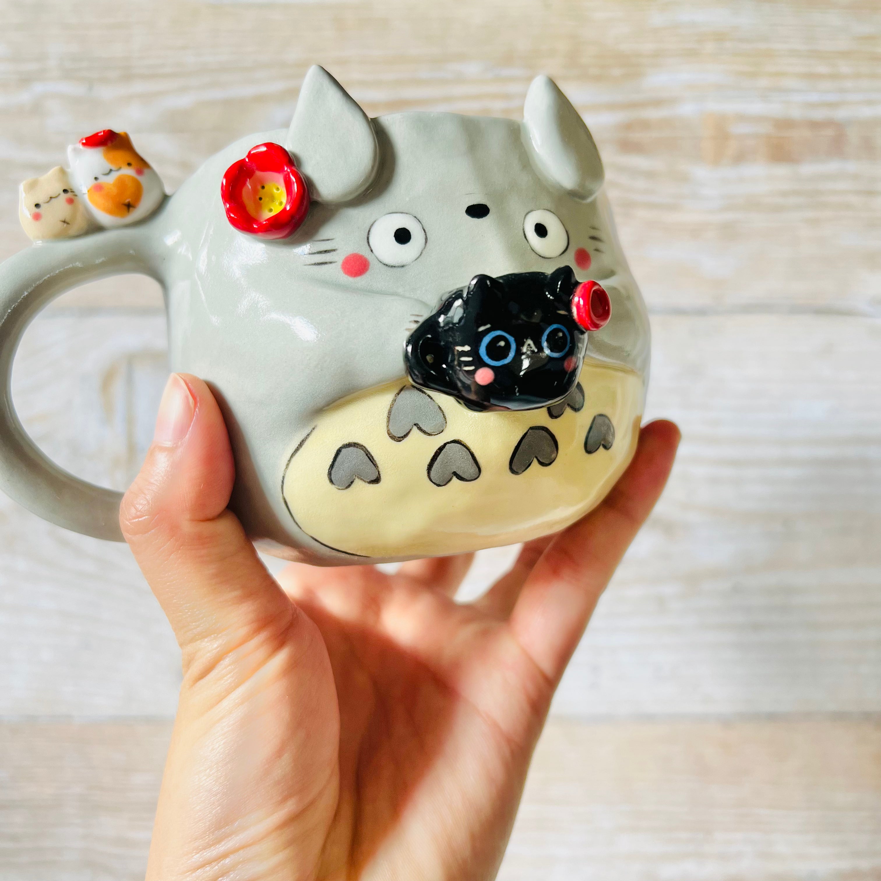 TOTORO MUG with CAT mug friends