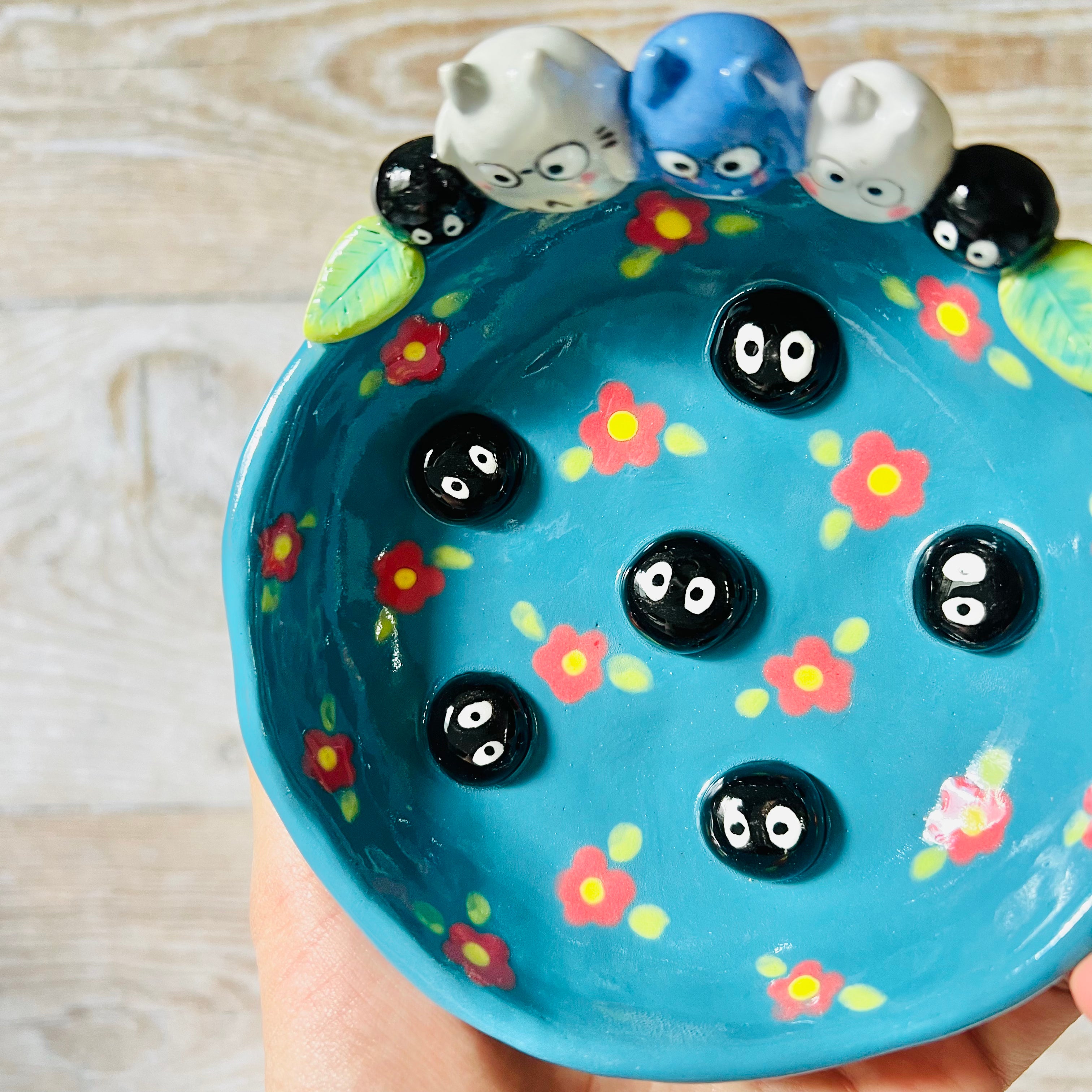 Flowery Totoro themed trinket dish