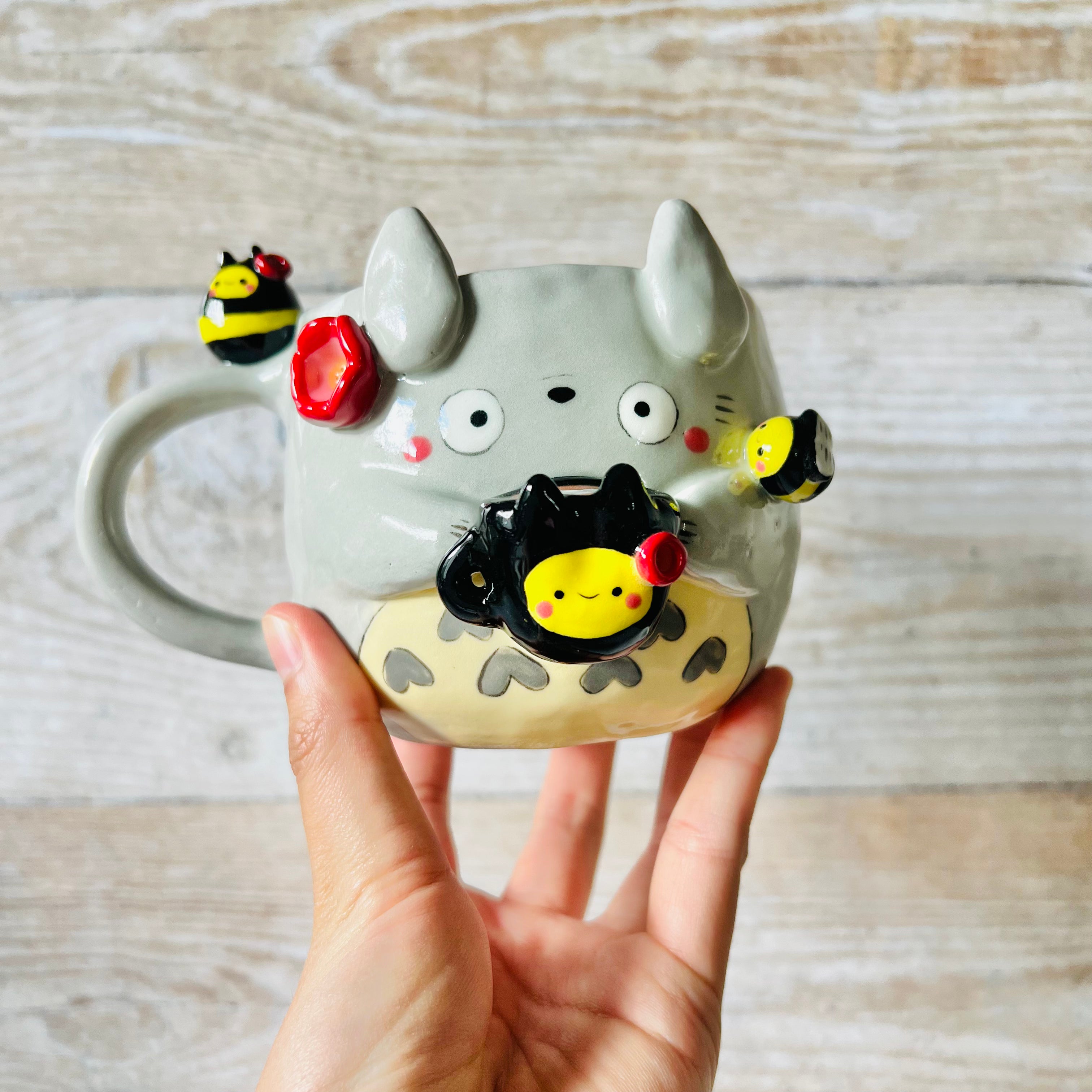 TOTORO MUG with bee mug and bee friends