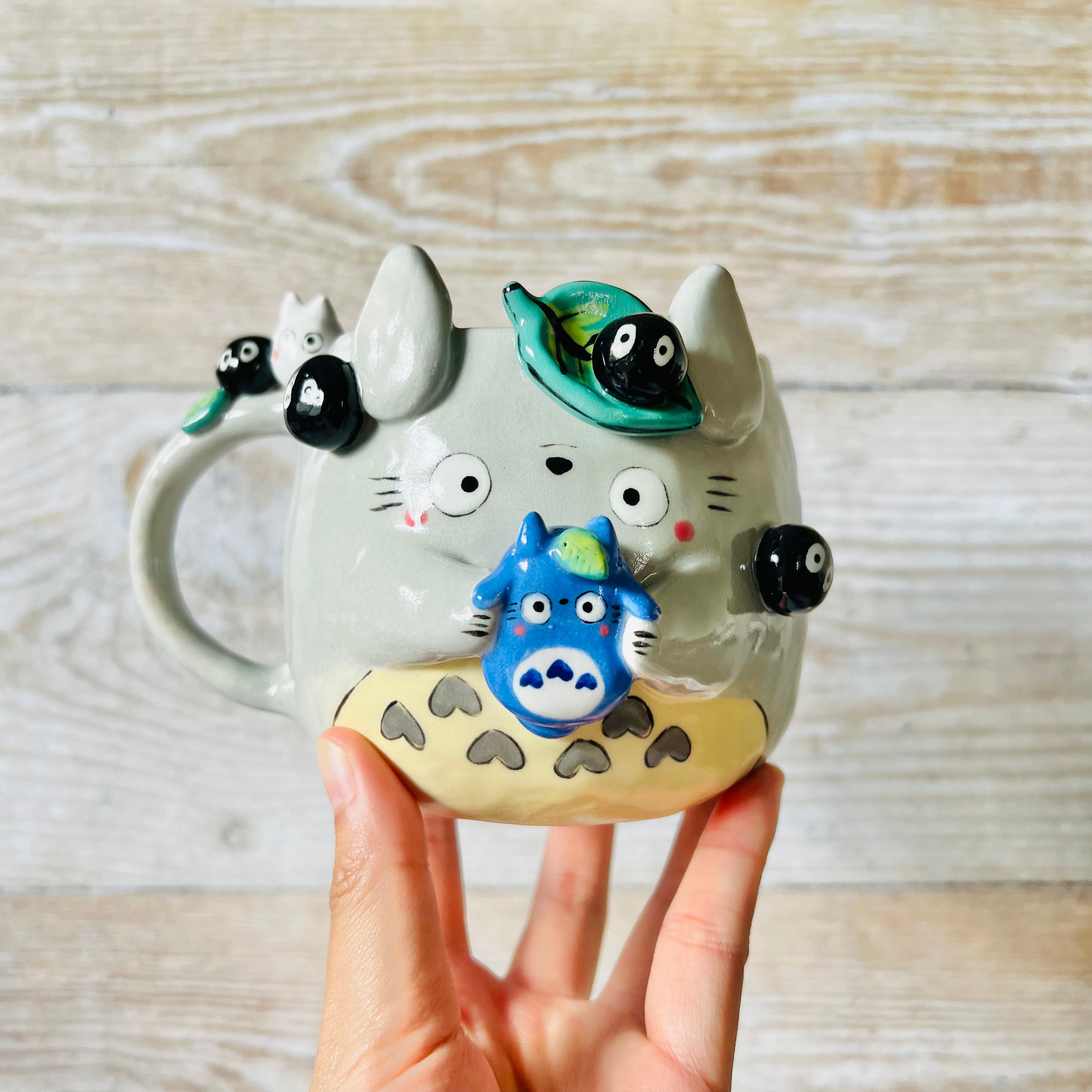 TOTORO MUG with Chibi Totoro and soot sprite friends