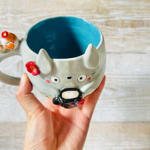 TOTORO MUG with CAT mug friends