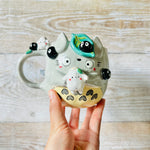 TOTORO MUG with dumpling and soot sprite friends