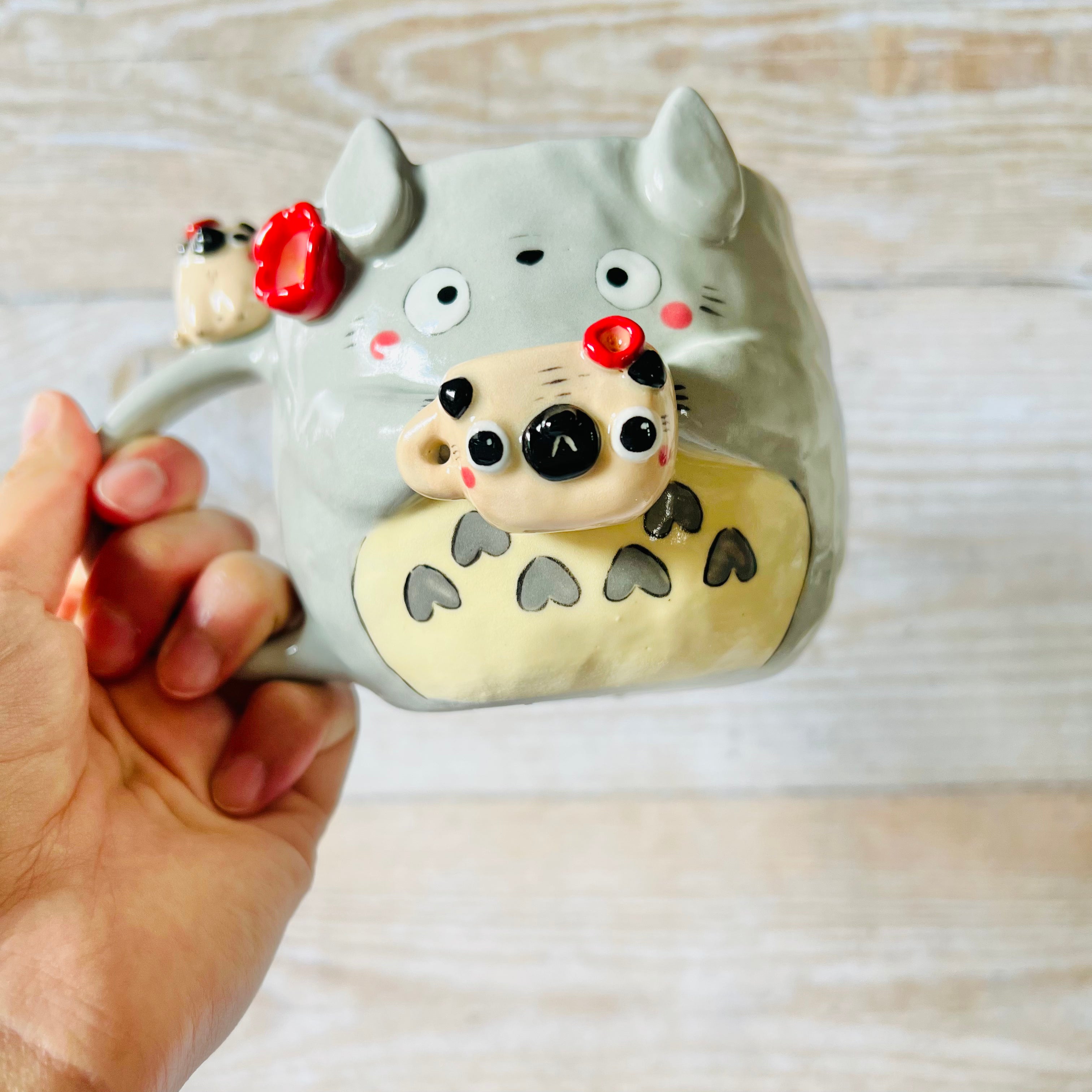 TOTORO MUG with PUG mug friends