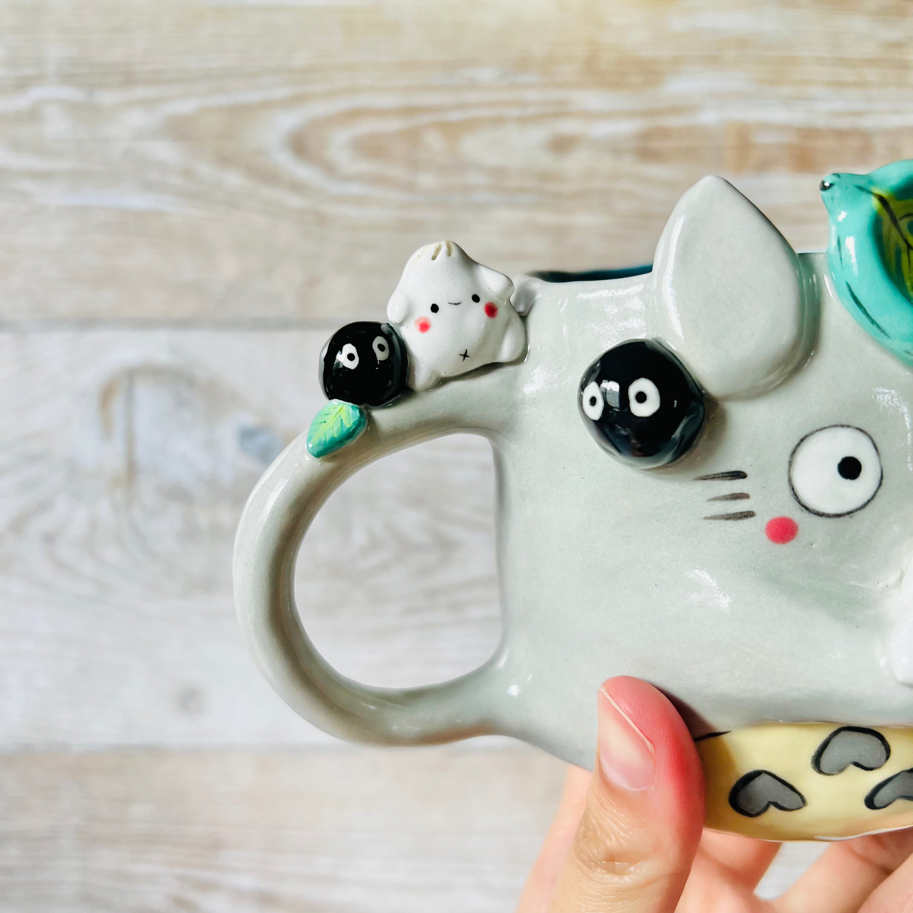 TOTORO MUG with dumpling and soot sprite friends