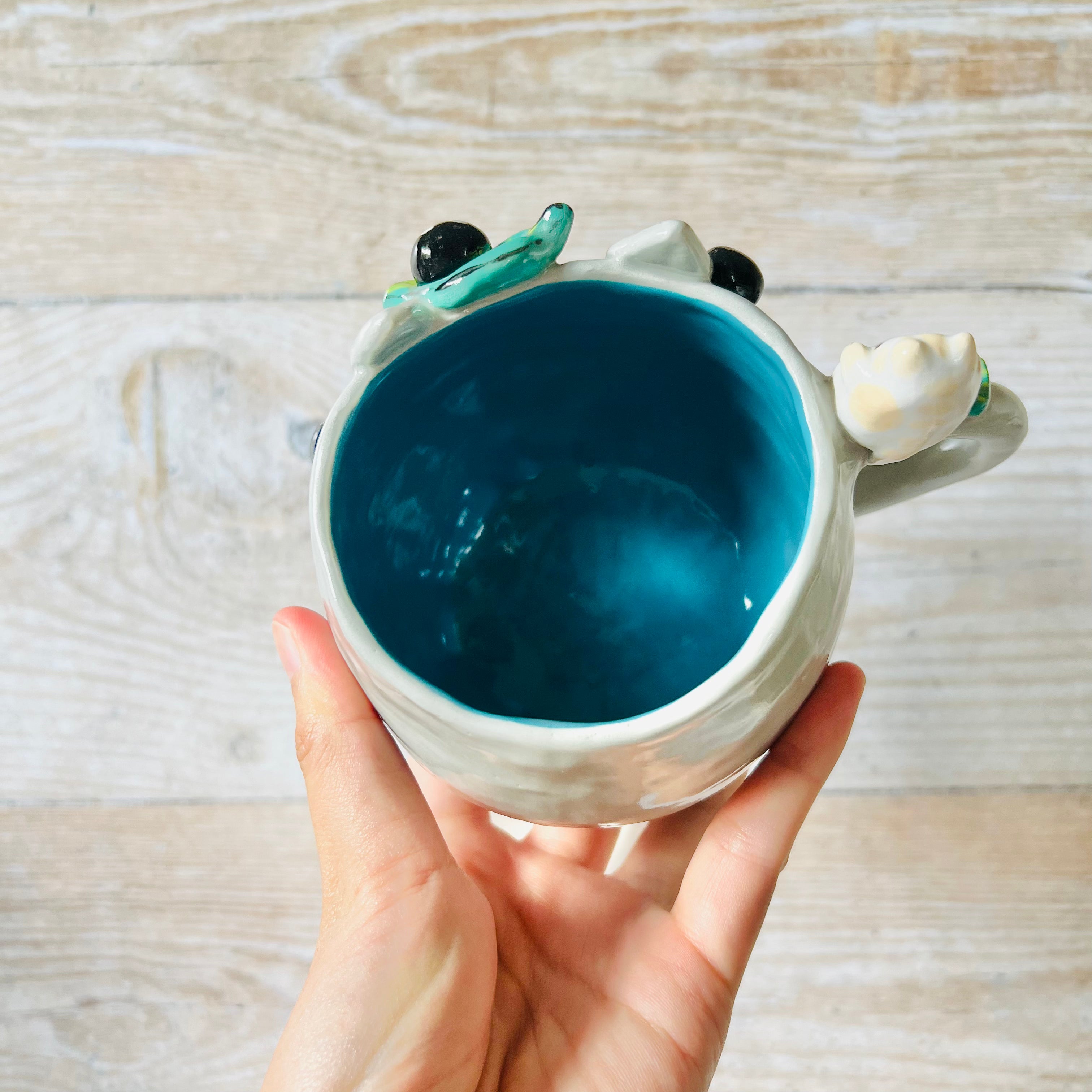 TOTORO MUG with cats and soot sprite friends