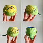 PRE-ORDER Yellow and Green Budgie Pot