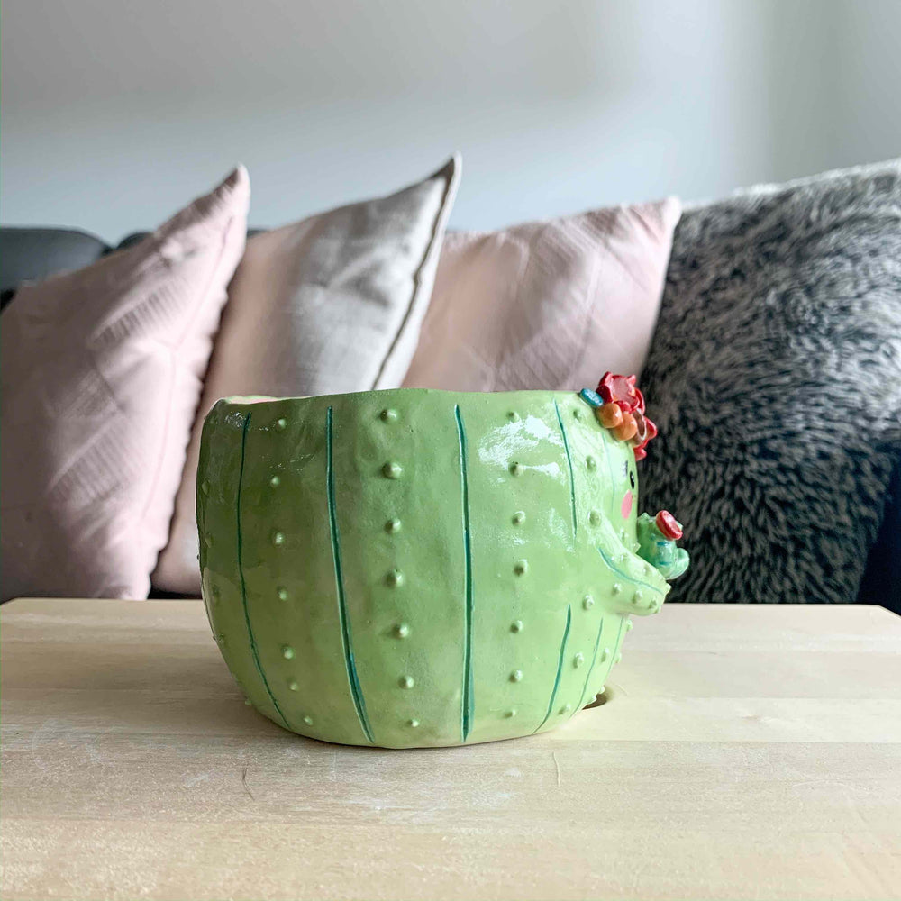 Flower crown Cactus mama with Cactus baby - Light Green, photo 2 of 4