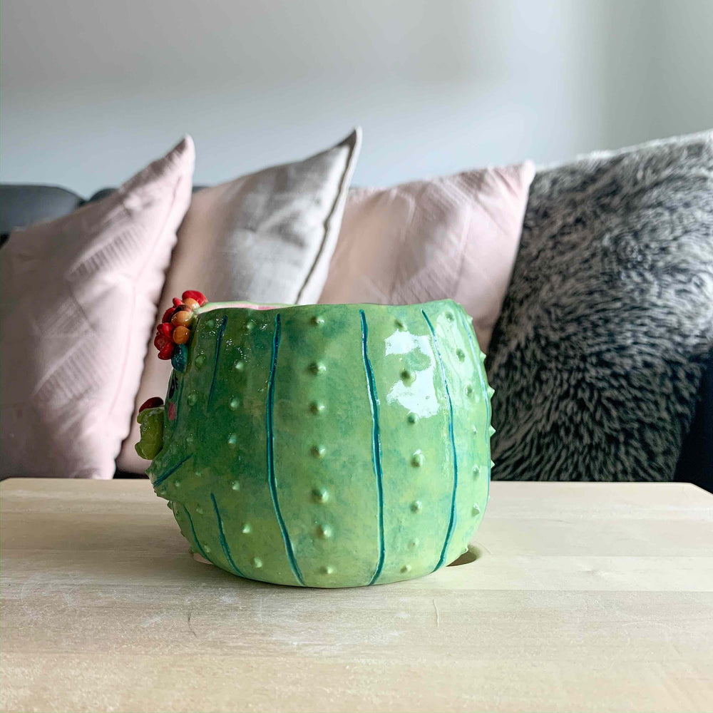 Flower crown Cactus mama with Cactus baby - Dark Green, photo 3 of 4