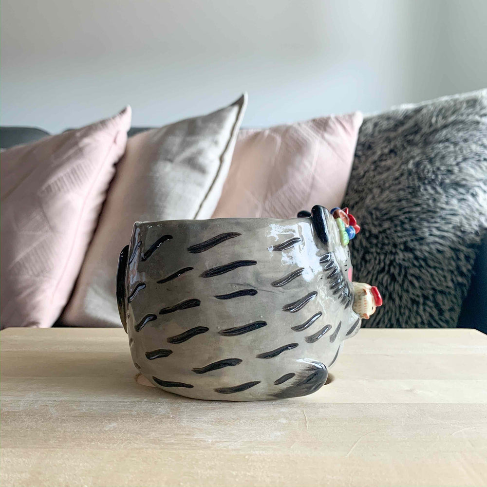 Flower crown Grey Cat mama with Cat baby, photo 4 of 5