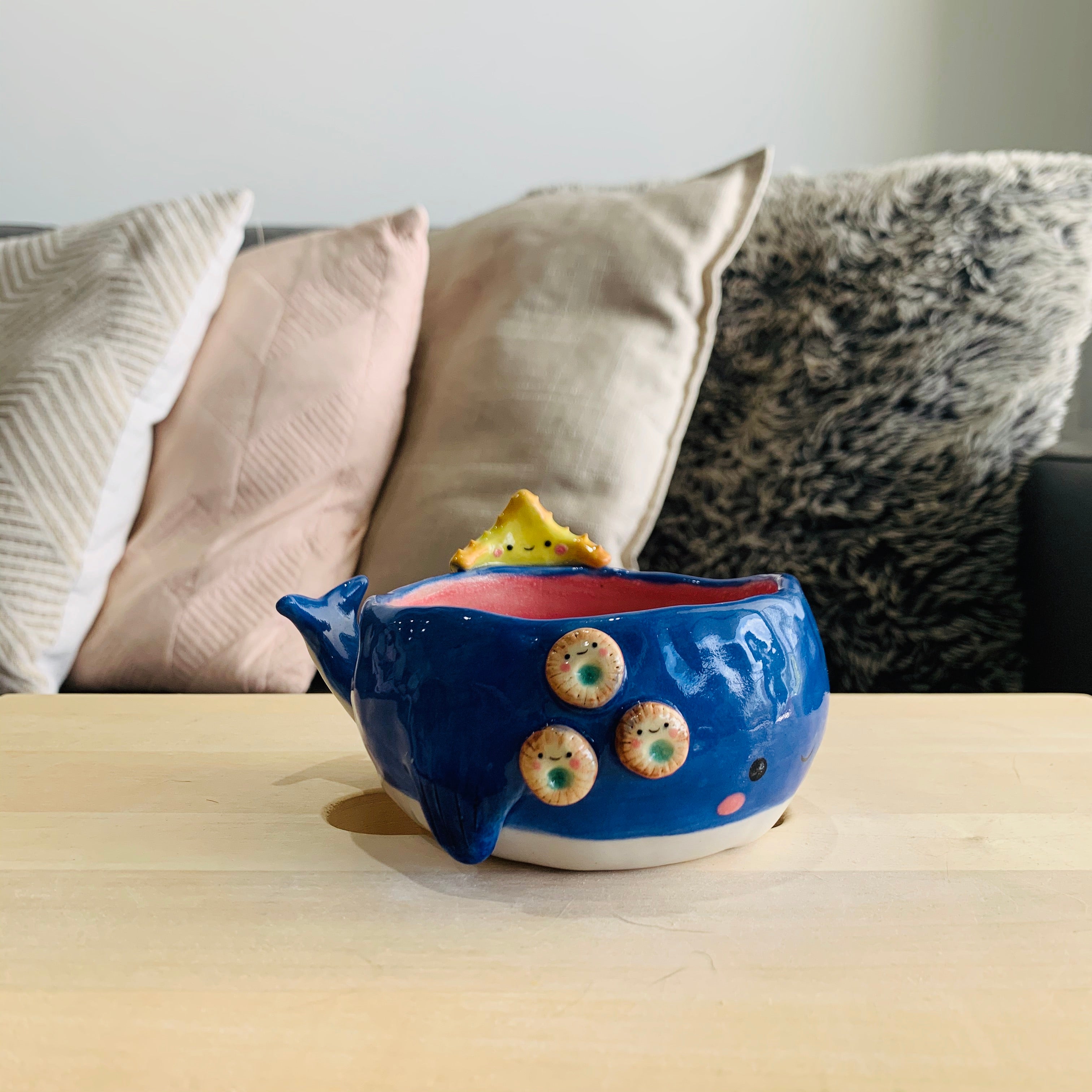 Whale Snack Bowl with Starfish and Barnacle Friends