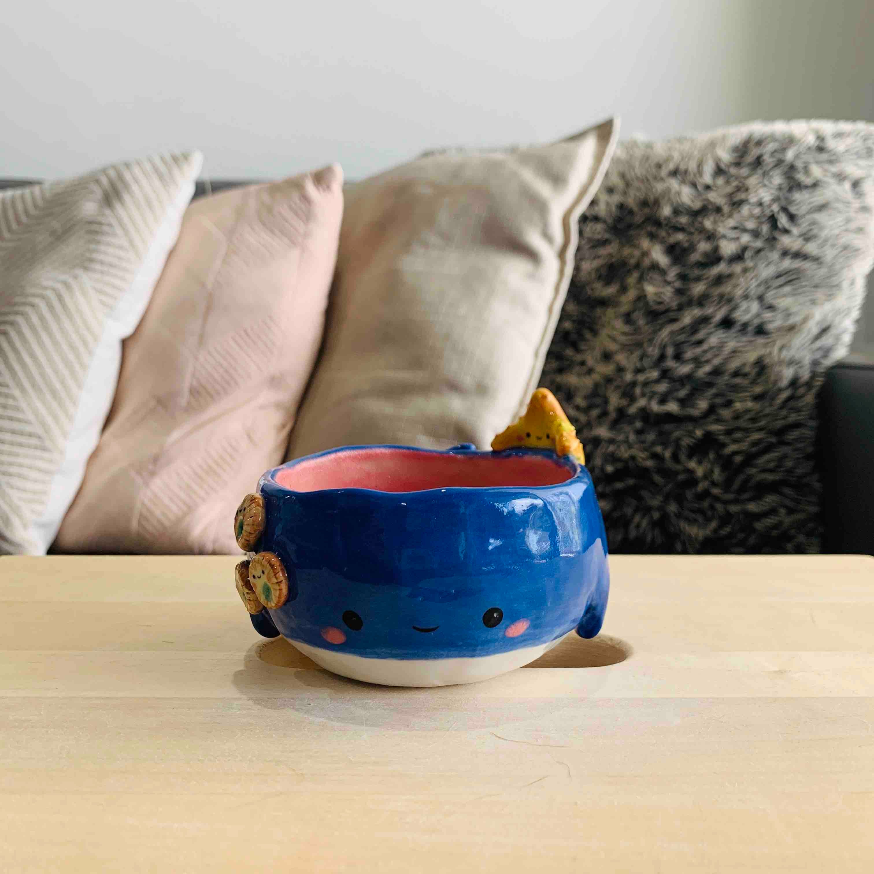 Whale Snack Bowl with Starfish and Barnacle Friends