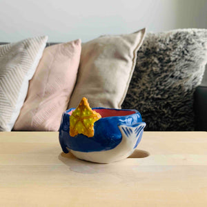 Whale Snack Bowl with Starfish and Barnacle Friends