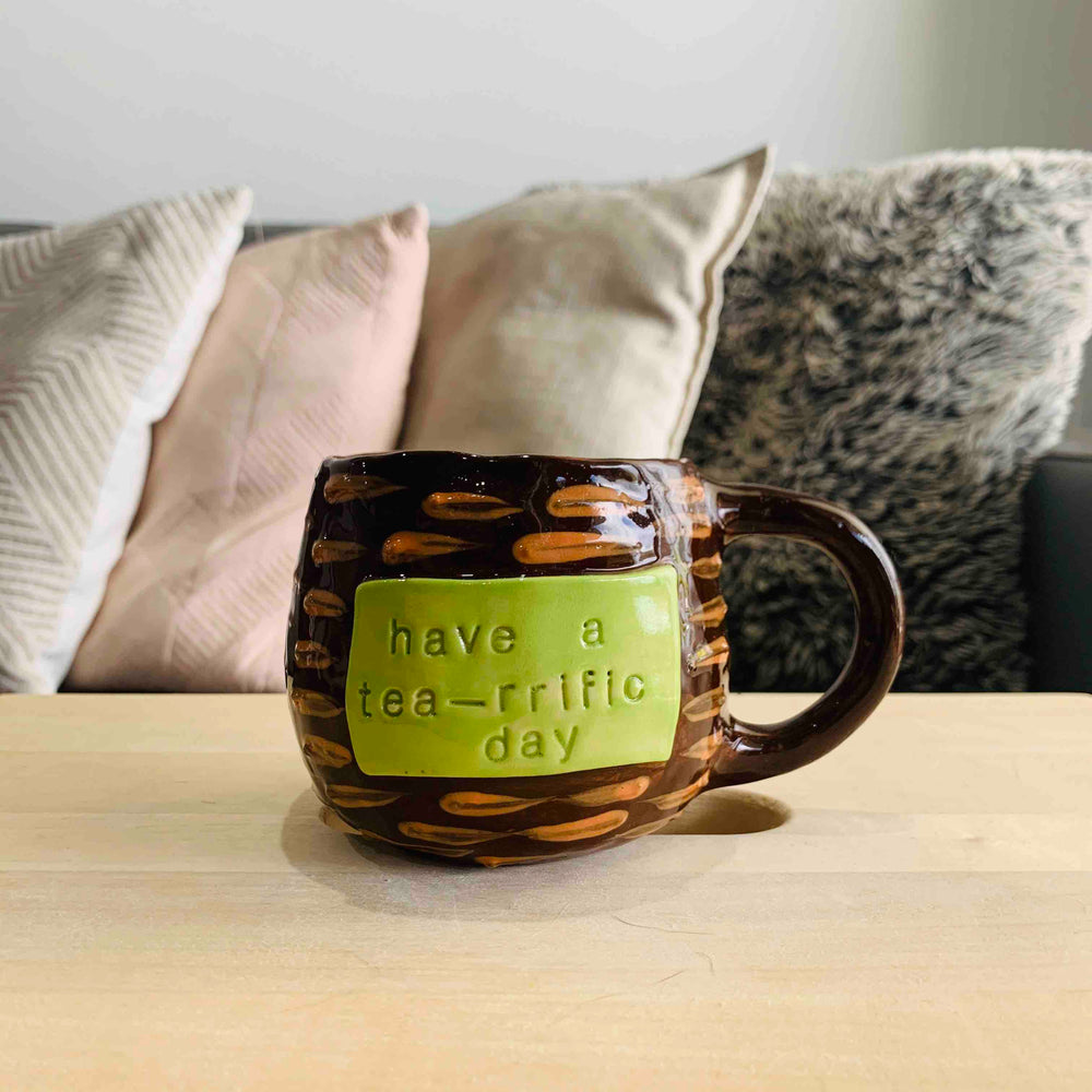 "Hello Cute-Tea" Echidna Tea Pun Mug - Approx 300-350ml, photo 2 of 5