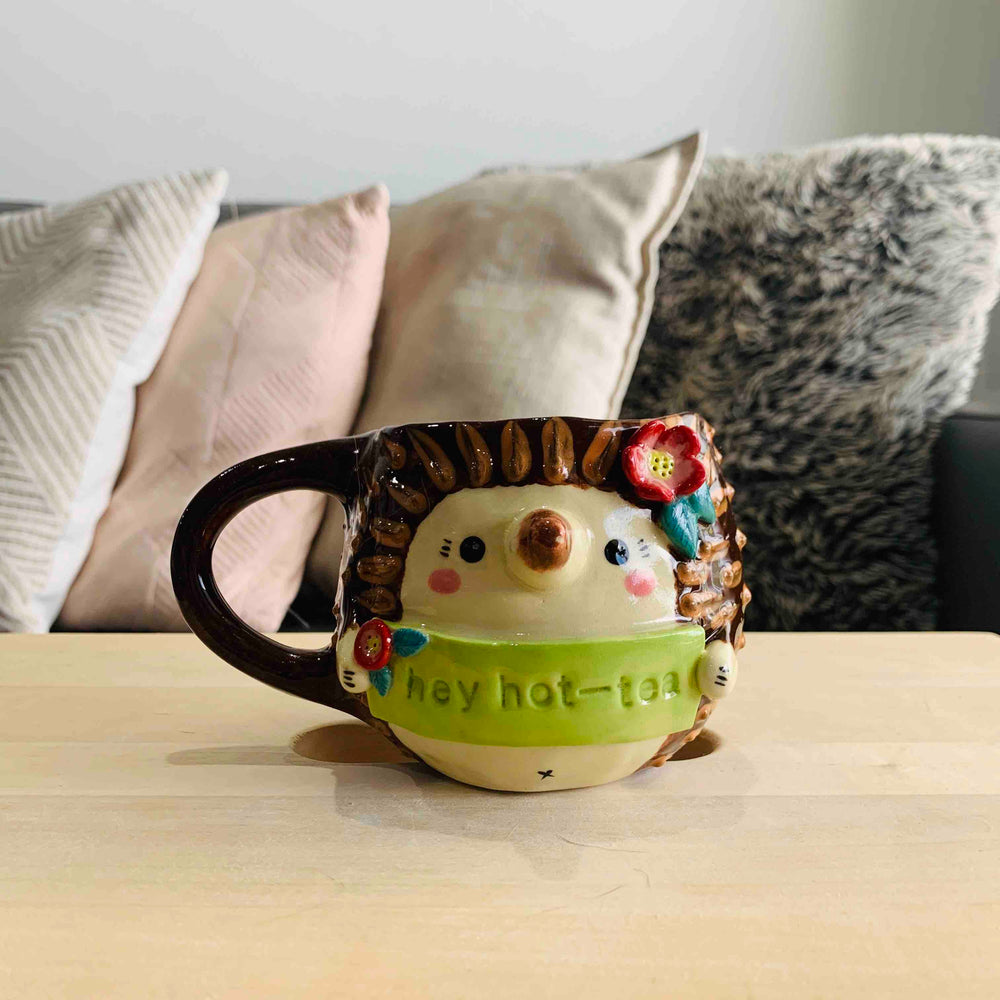 "Hey Hot-Tea" Echidna Tea Pun Mug - Approx 300-350ml, photo 1 of 4