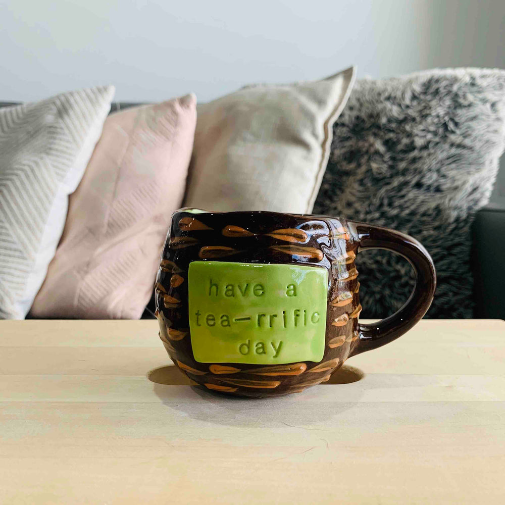 "Hey Hot-Tea" Echidna Tea Pun Mug - Approx 300-350ml, photo 2 of 4