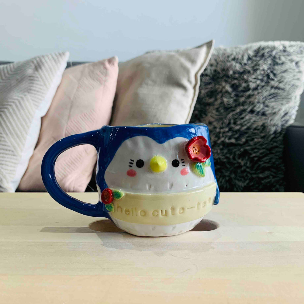"Hello Cute-Tea" Penguin Tea Pun Mug - Approx 300-350ml, photo 1 of 4