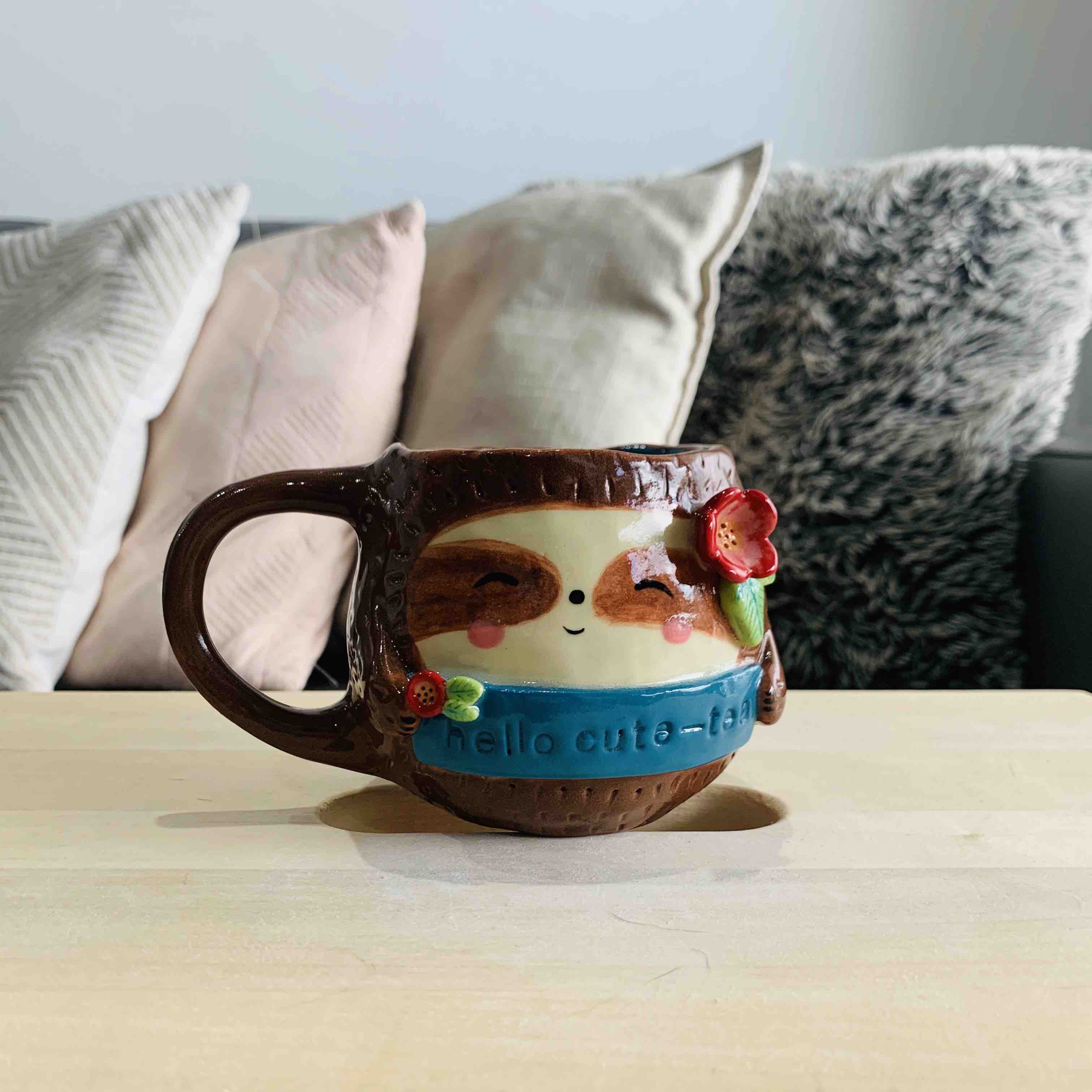 "Hello Cute-Tea" Sloth Tea Pun Mug - Approx 300-350ml