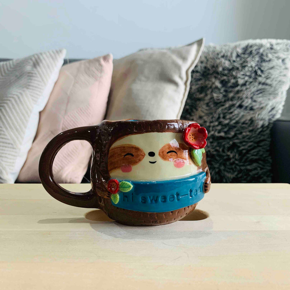 "Hi Sweet-Tea" Sloth Tea Pun Mug - Approx 300-350ml, photo 1 of 4