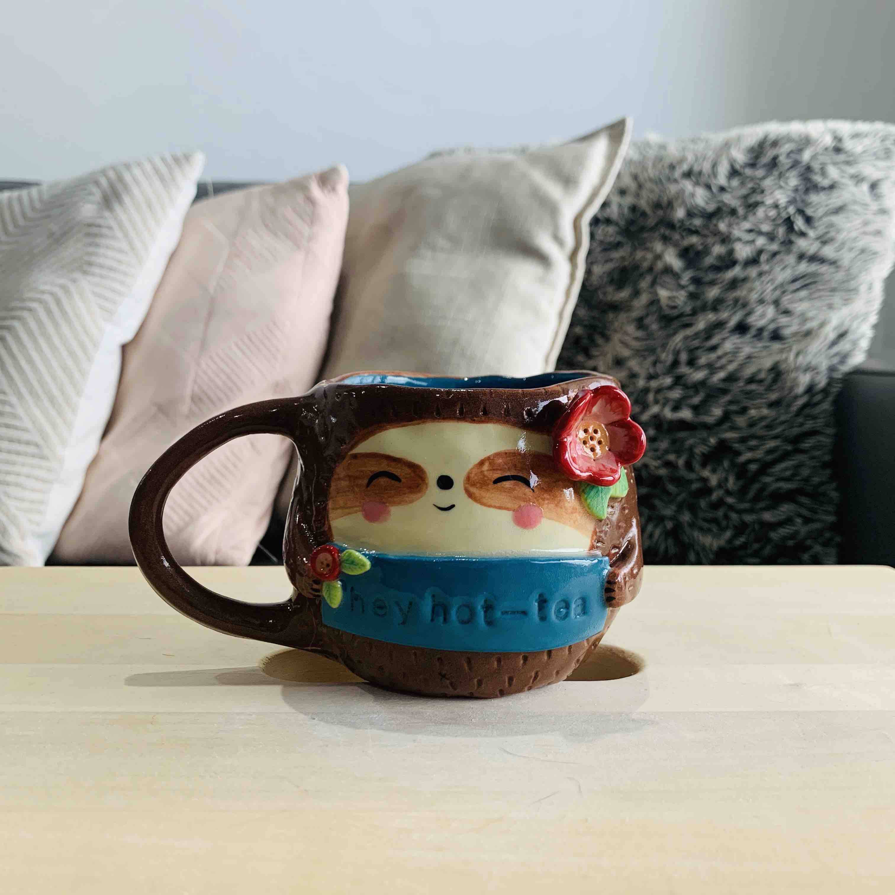 "Hey Hot-Tea" Sloth Tea Pun Mug - Approx 300-350ml