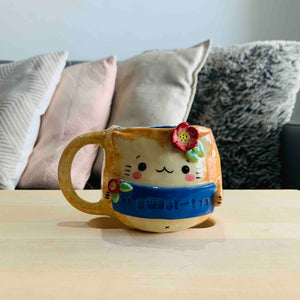 "Hi Sweet-Tea" Ginger Kitty Tea Pun Mug - Approx 300-350ml